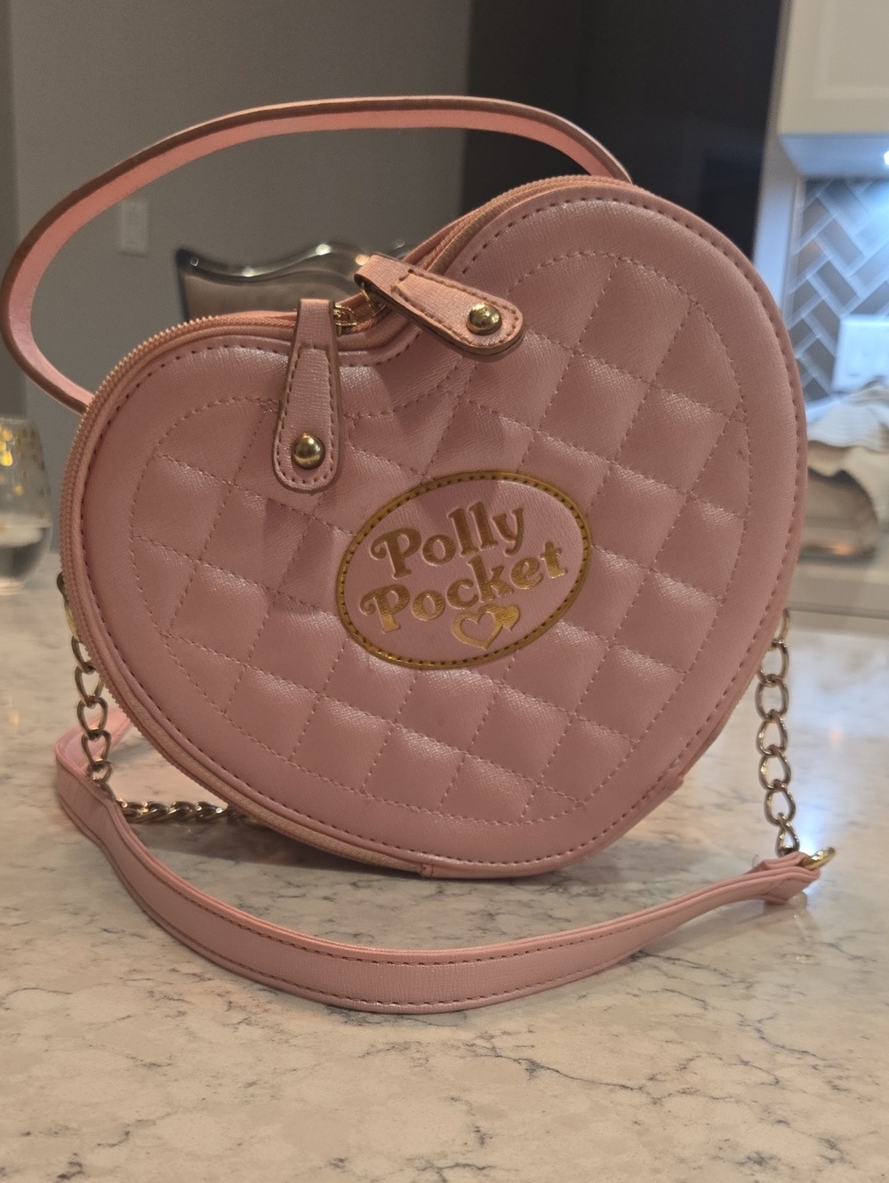 Hot Topic Polly Pocket Heart Purse & Wallet Matching Set Quilted Crossbody AS IS - Picture 7 of 16
